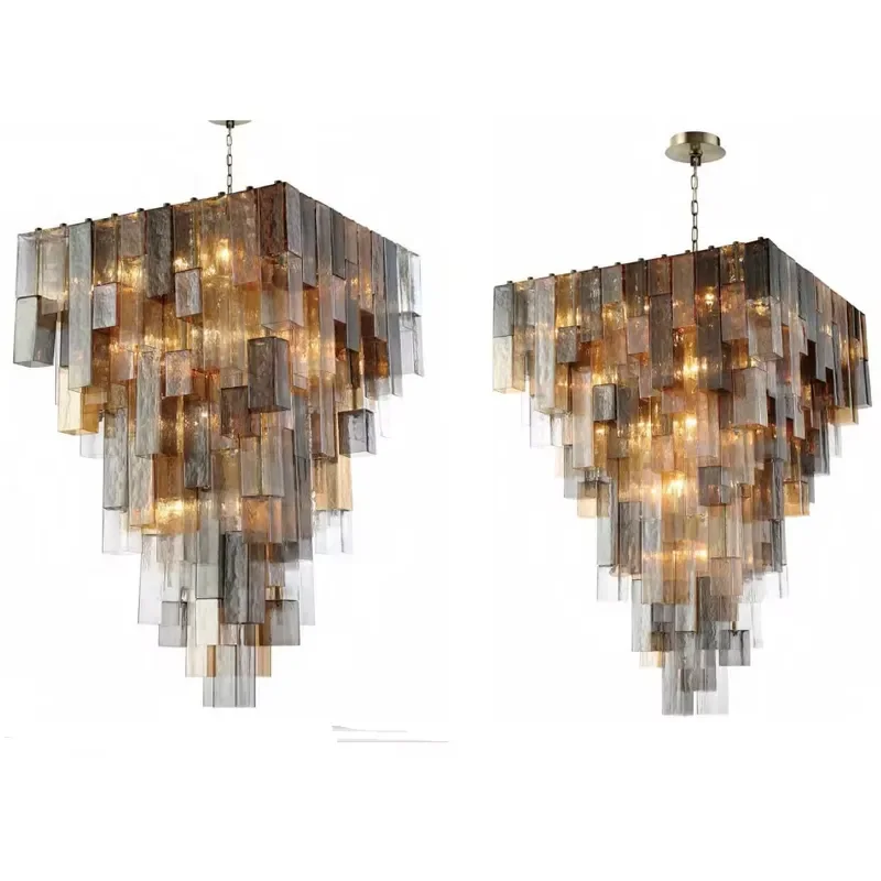 Customizable High End Glass Chandelier Elegant Lighting Fixture for Living Room Bedroom Modern Luxury Ceiling Lamp Home Decor