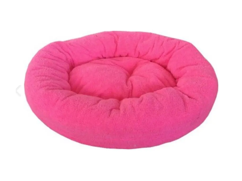 Cat Dog Bed-Round Fleece Fabric Grommet Bed (Pink)