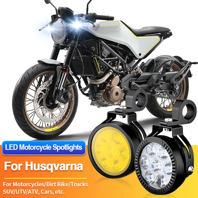 1 Set Universal Motorcycles Headlight LED Fog Light Dual Color Spotlights for Husqvarna FE450/FE501/FE501S/FS450/FX350/FX450