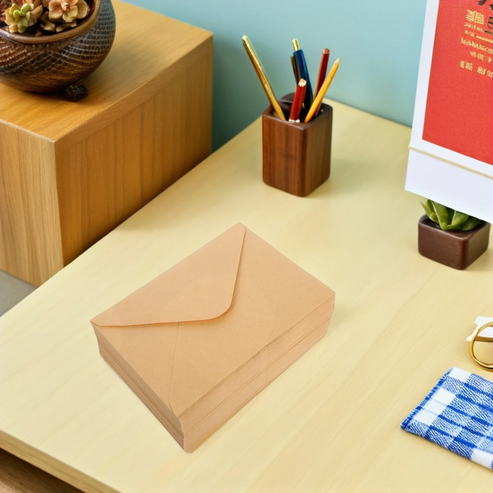 

100 Pcs Postcard Swallow Glue Envelope Color Gummed Paper Kraft Small Envelopes
