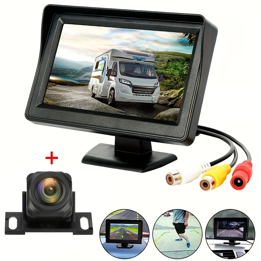 4.3inch Car Rear View Backup Camera  Display LCD Monitor Parking System Full Set for Pickup Van RV Easy Installation