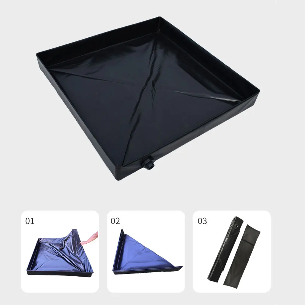 Folding Shower Tent Base 104x104x13cm Portable Shower Tray with Drain Use with Portable Shower Canopy Base for Indoor Outdoor