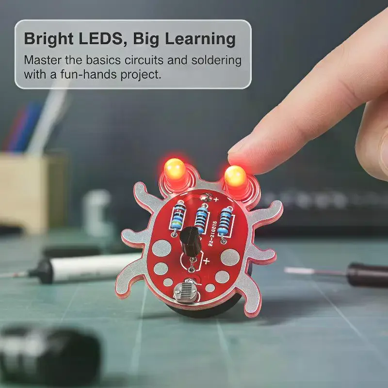Weevil Eye Electronic DIY Kit Photosensitive LED Light For Beginners Electronics Learning Kit