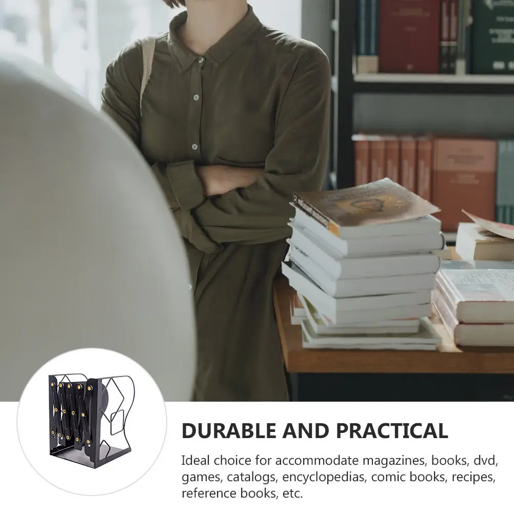 Stretching Metal Bookend Folding Adjustable Desktop Book Storage Organizer Home Holder Book Storage Organizer Stretching Bookend