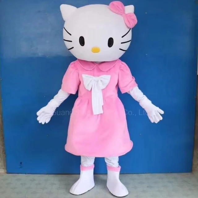 Miniso Hello Kitty mascotte kostuum cartoon anime cosplay pluche volwassen Halloween Party aangepaste roze jurk prestaties show
