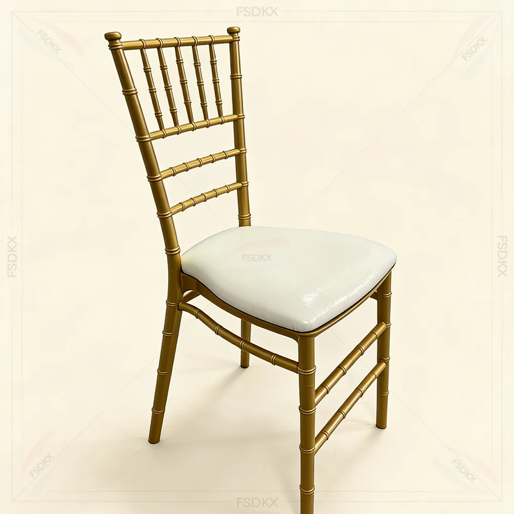 High Quality Wholesale Party Wedding Banquet Plastic Resin Gold Chavari Hotel Chairs for Events