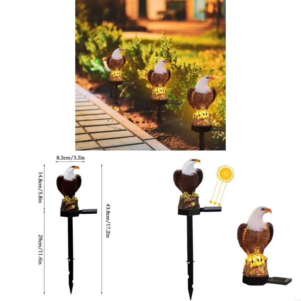 F19B Brown Figurine Garden Solar Light Powered Resin Lights for Outdoor Decorative Bright Light with Stake