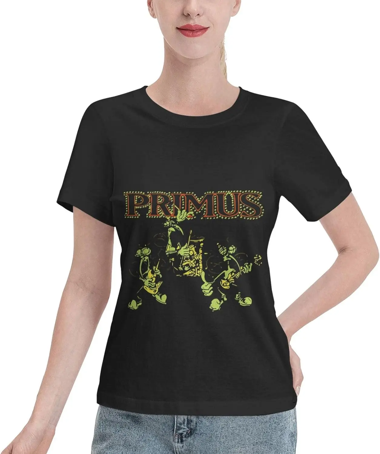 Primus Women's T-Shirt Basic Short Sleeve Anime Youth Memory Funny Fresh Tee Shirt