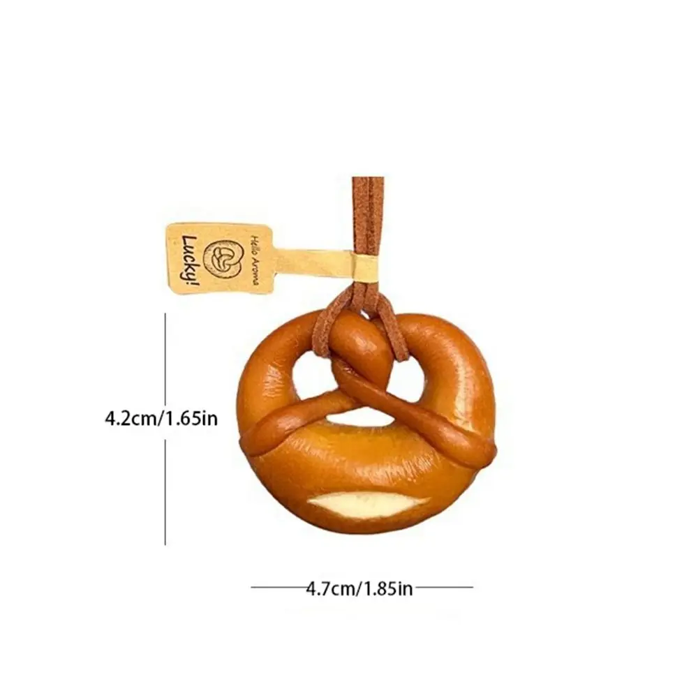 Precioso llavero con colgante de pan alcalino Bagel, llavero de cuerda Pretzel, bonito colgante Interior de coche, bolsa de croissant, accesorio de regalo