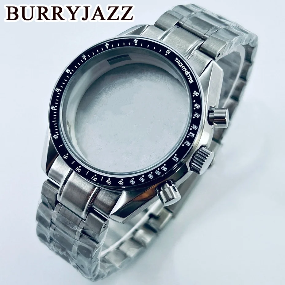 40mm Men's Silver Sterile Watch Case Acrylic Bubble Mirror Fit  VK63 VK63A Quartz Movement For Watchmaking