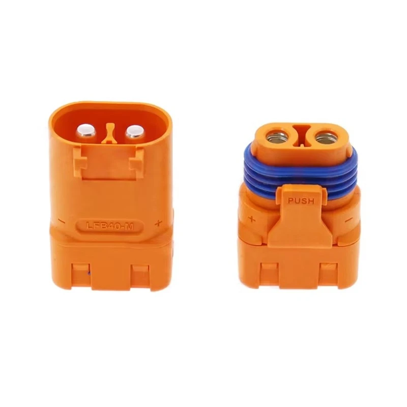 5PCS 1000V DC LFB40-F/M Lipo Battery Plug Red Copper Silver Plating Terminal Male Female Connectors for Drone RC Models Robots