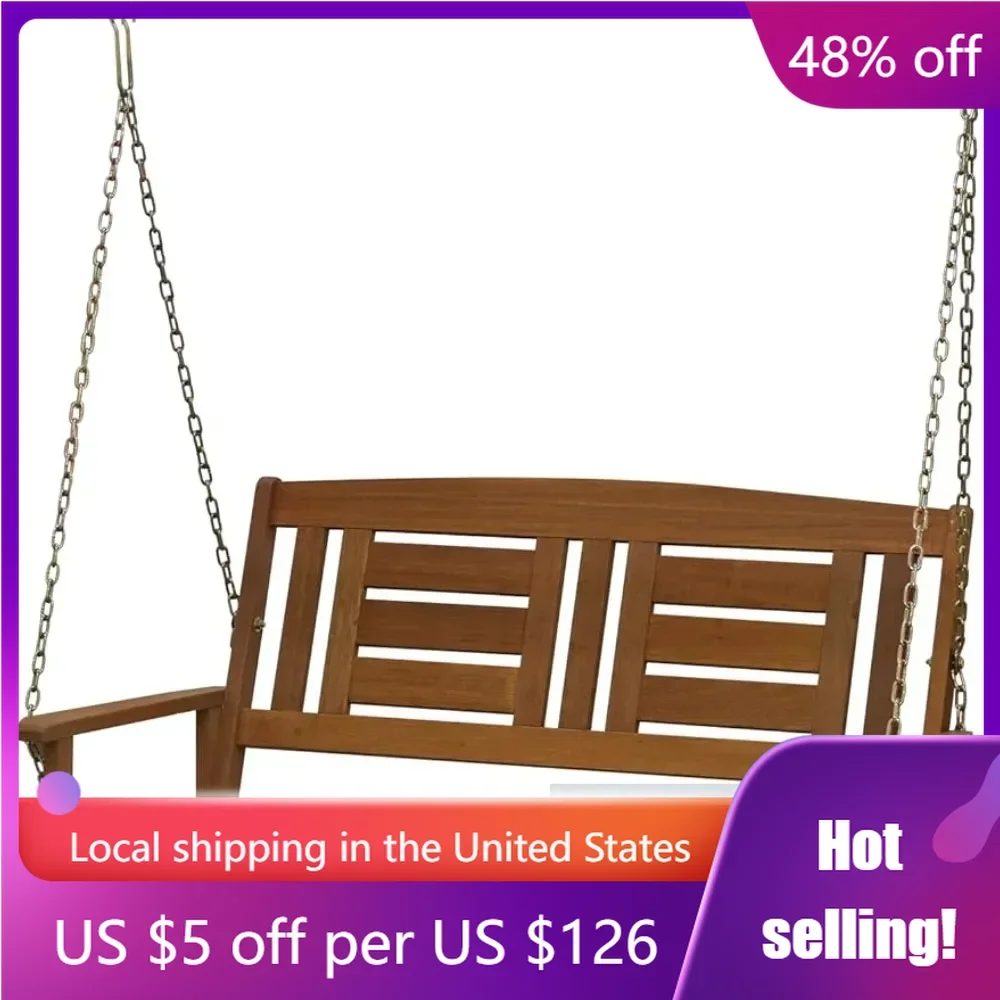 

2-Seater With Hanging Chains Garden Furniture Sets Tioman Hardwood Patio Garden Outdoor 4ft Porch Swing Natural Freight Free