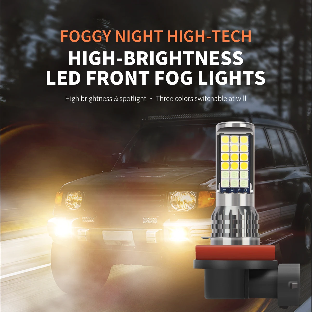 1/2 قطعة H8/H11 LED لمبة السوبر مشرق سيارة الجبهة أضواء الضباب 36SMD 3 ألوان القيادة مصباح جيد الإضاءة 12-36 فولت الضباب المصابيح الأمامية