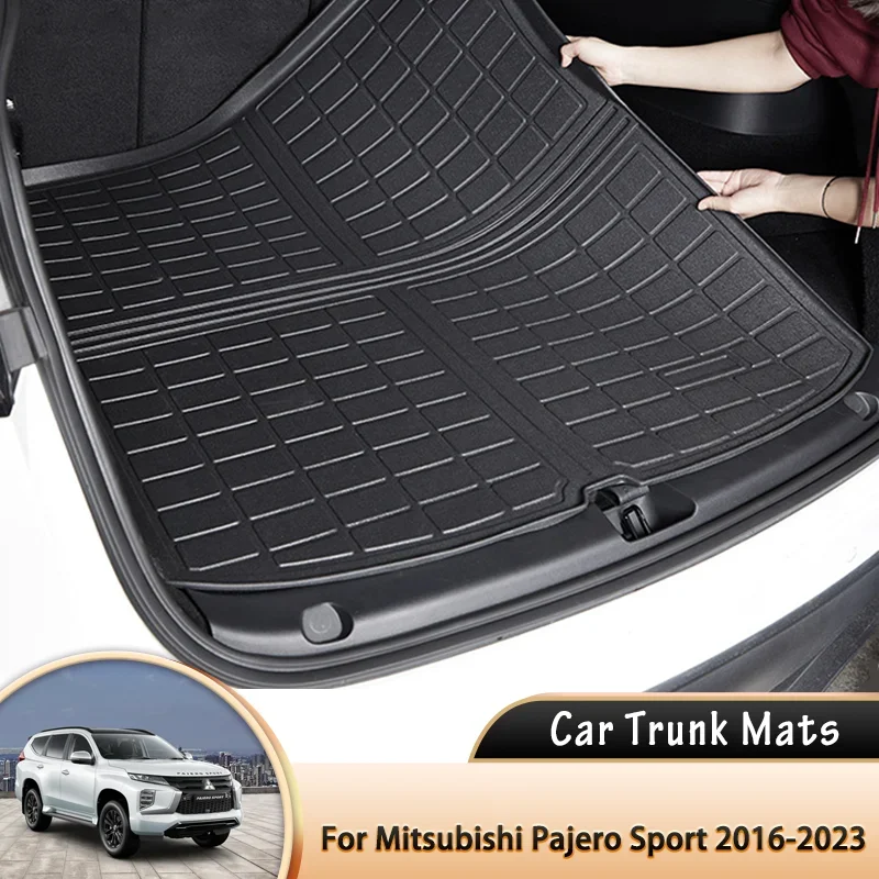 for Mitsubishi Pajero Shogun Montero Sport KR 2016~2023 2022 Car Rear Trunk Mat Waterproof Protective Liner Trunk Floor Tray Mat