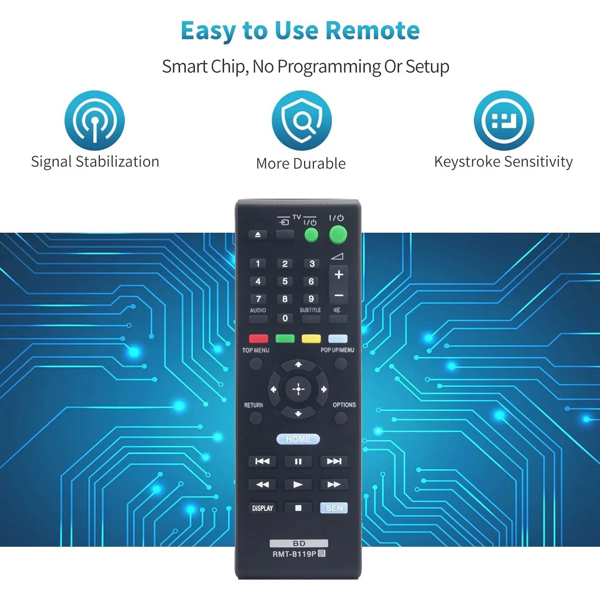 RMT-B119P Remote Control for Sony Blu-Ray Recorder Disc DVD Player BDPS490 BDPS1100 BDPS590 BDPS5100 BDP-S390 BDP-S190