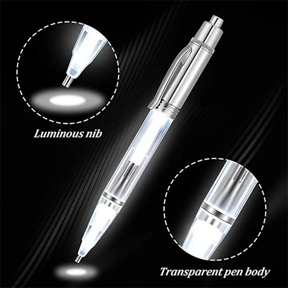 LED DIY Diamond Painting Pen with Light Illumination Drill Art Lighted Pen Applicator Bead Accessories Lighting Tool Accessories