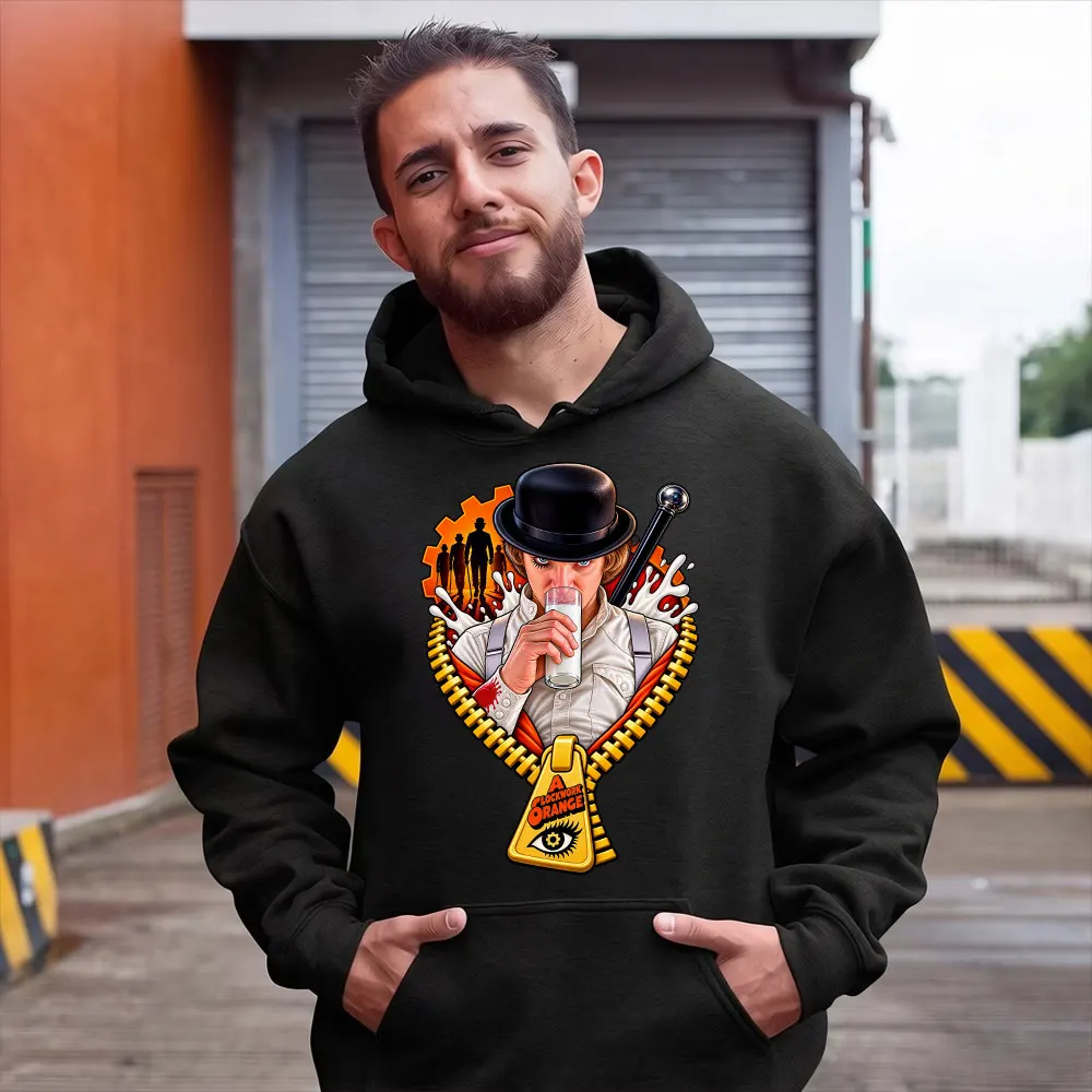 A Clockwork Orange Vintage 90s Movie Graphic Hoodie Fleece Sweatshirt Dystopian Movie Alex Droogs Punk Gothic Streetwear Gift