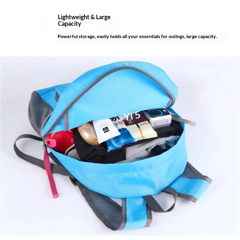 Waterproof Foldable Nylon Backpack Large Capacity Lightweight Portable Outdoor Daypack For Mountaineering Travel Camping Sports