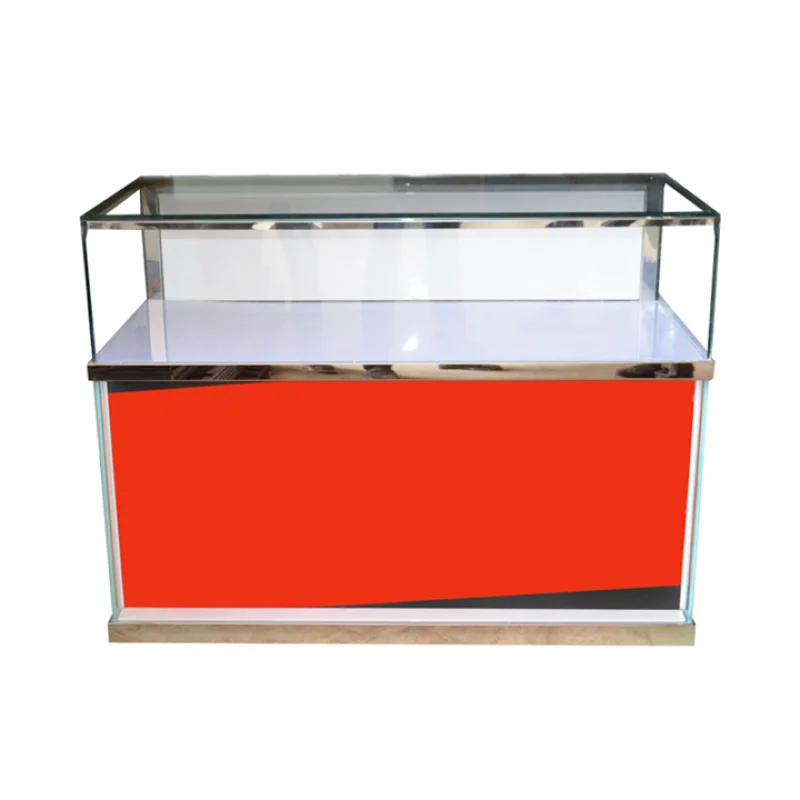 (Kunden spezifisch) moderne Handy-Innendekoration Custom Store Display Leuchte Glas Display Shop Counter Design