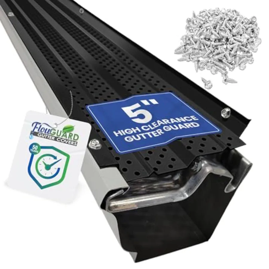 

Профессиональная 5-дюймовая система крышки желоба с высоким распродажем, сделанная из США, 50 лет — черная — алюминиевая защита желоба — 102 фута