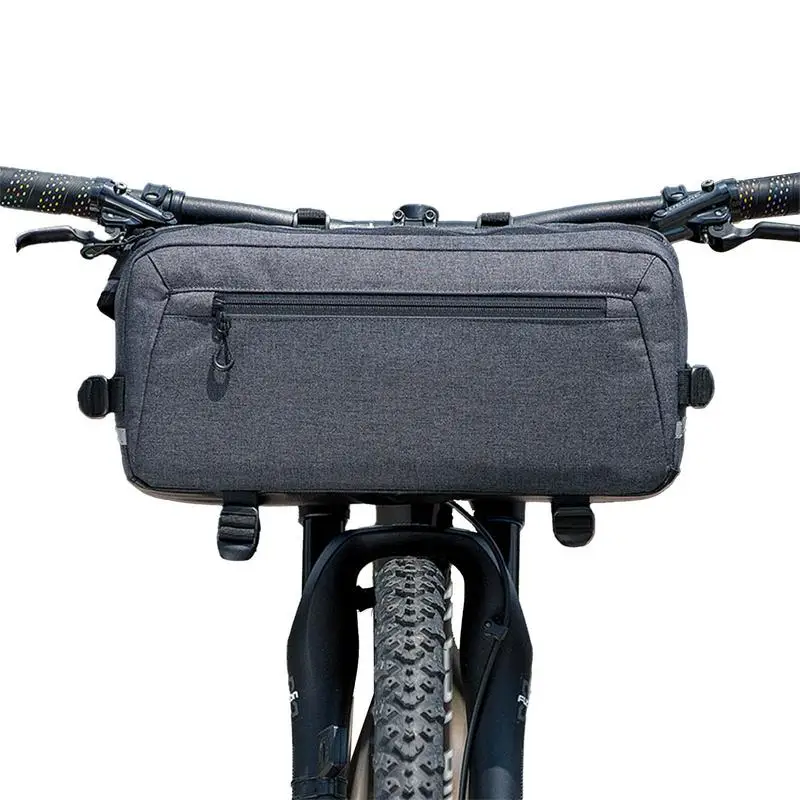 Mountain Bike Handlebar Bag Waterproof 600D Polyester Bicycle Handlebar Bag High Reflective Design Large Capacity Diagonal Bag