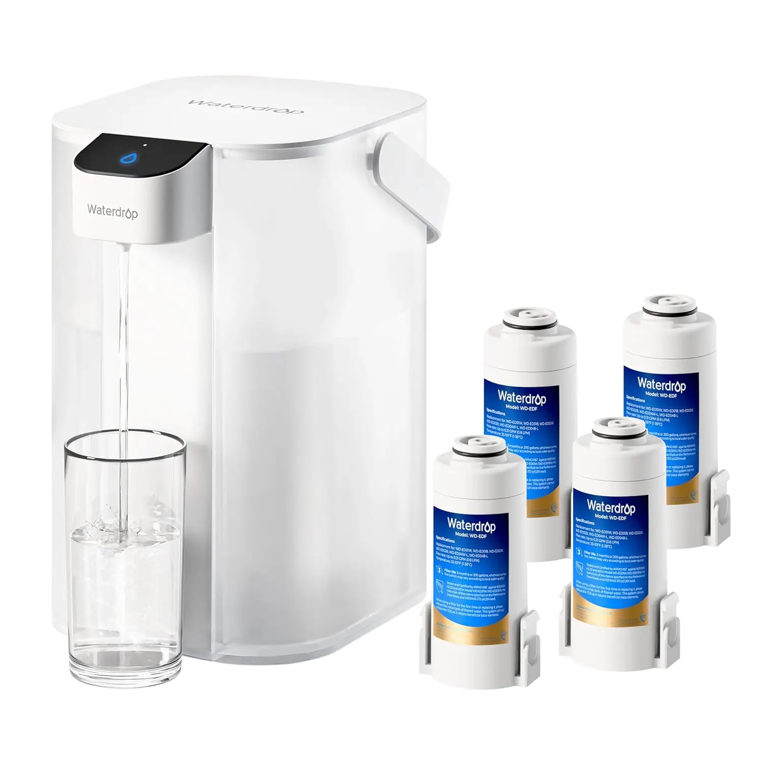 

Electric Water Filter Pitcher, 15-Cup Instant Filtration, Reduces Lead & 45+ Impurities, NSF Certified