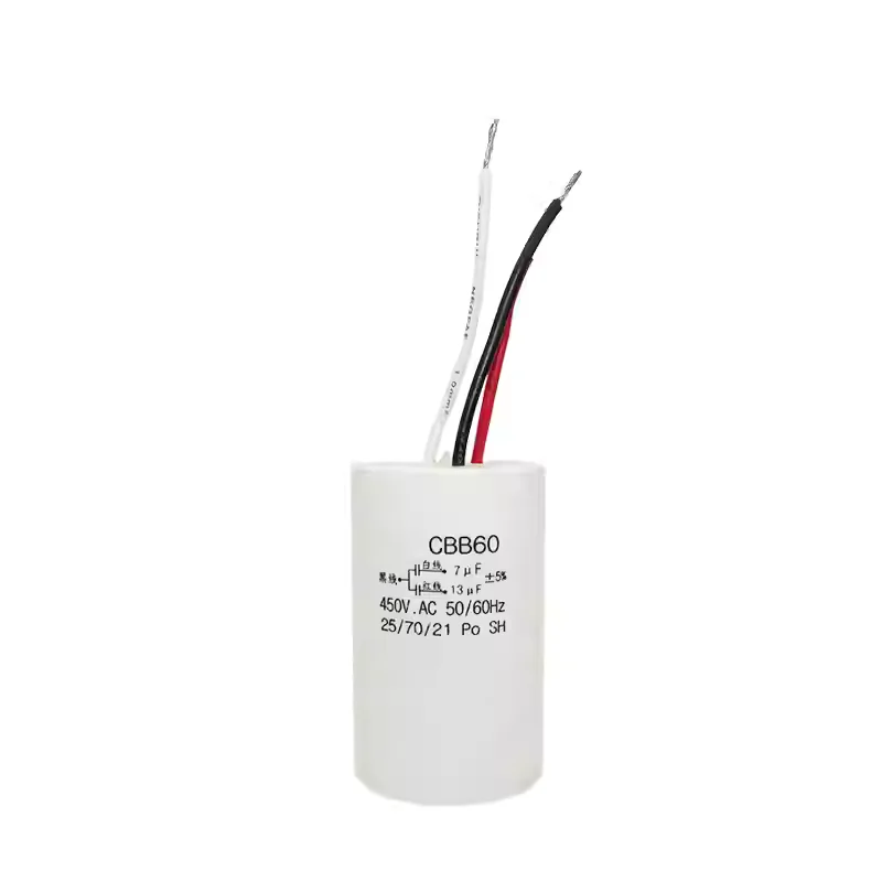 Electric hoist lifting crane starting capacitor 7UF+13UF450VCBB60 basket crane three wire dual capacitor