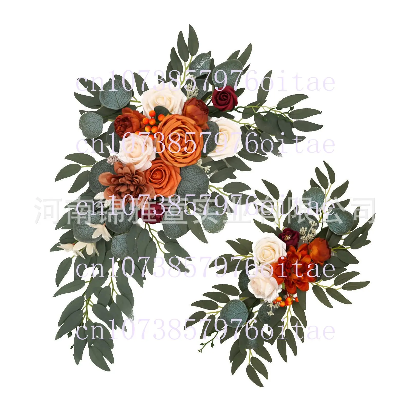 Wedding Decoration Flowers Artificial Rose Wreaths,Suitable for Outdoor Home Decor Welcome Sign Backdrop Reception Ceremony