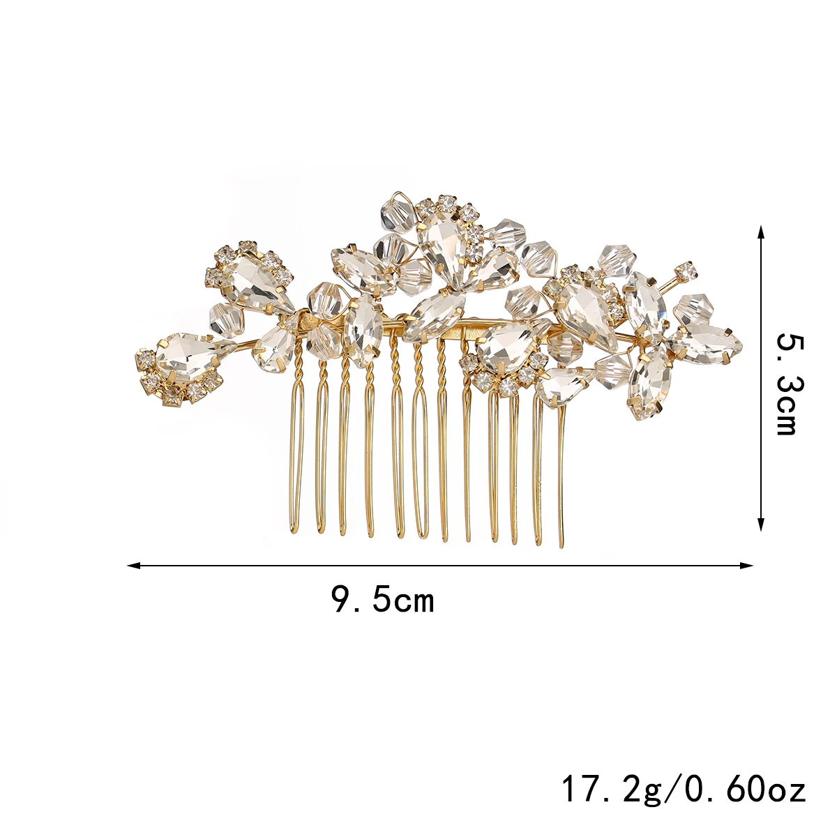 Crystal Bridal Wedding Hair Comb Wedding Headwear Hairpins for Bride and Bridesmaids (Gold)