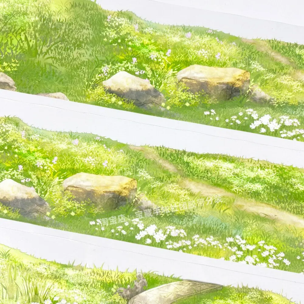 Washi Pet Tape Journal Meadow Stone Road Chang Anyue Studio Scene Park Scrapbooking Phone Case Sticker Loop Sample