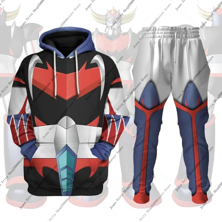 Mazinger Z-Sudadera con capucha para hombre y mujer, chándal con estampado 3D de Robot de Anime, conjunto de 2 piezas, Sudadera con capucha para Cosplay