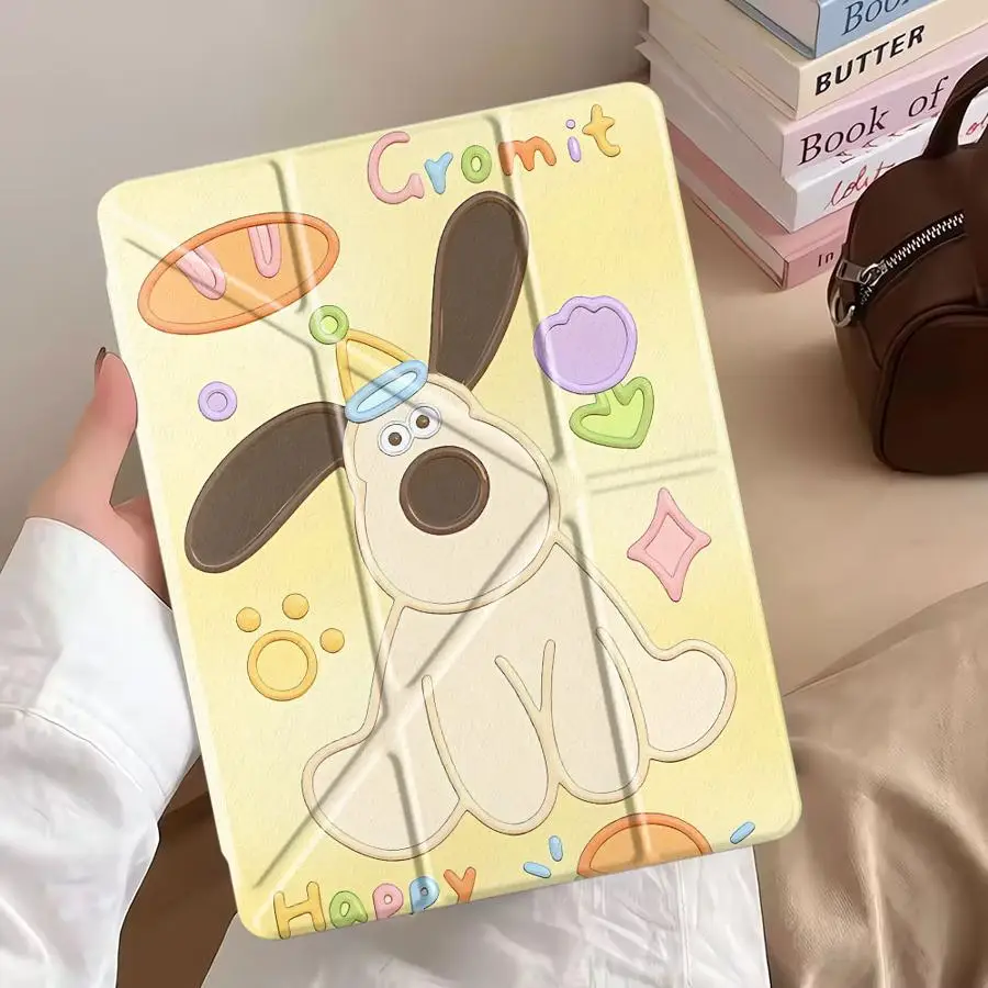 

Чехол-подставка для планшетов iPad Pro 2025, Air 4, 5, M3, M2, 1, 2, M4, 11 дюймов, Pro 11-го, 10-го, 9-го, 8-го, 7-го поколений, 12.9 дюймов, Mini 6, 7 с мультяшным рисунком собаки