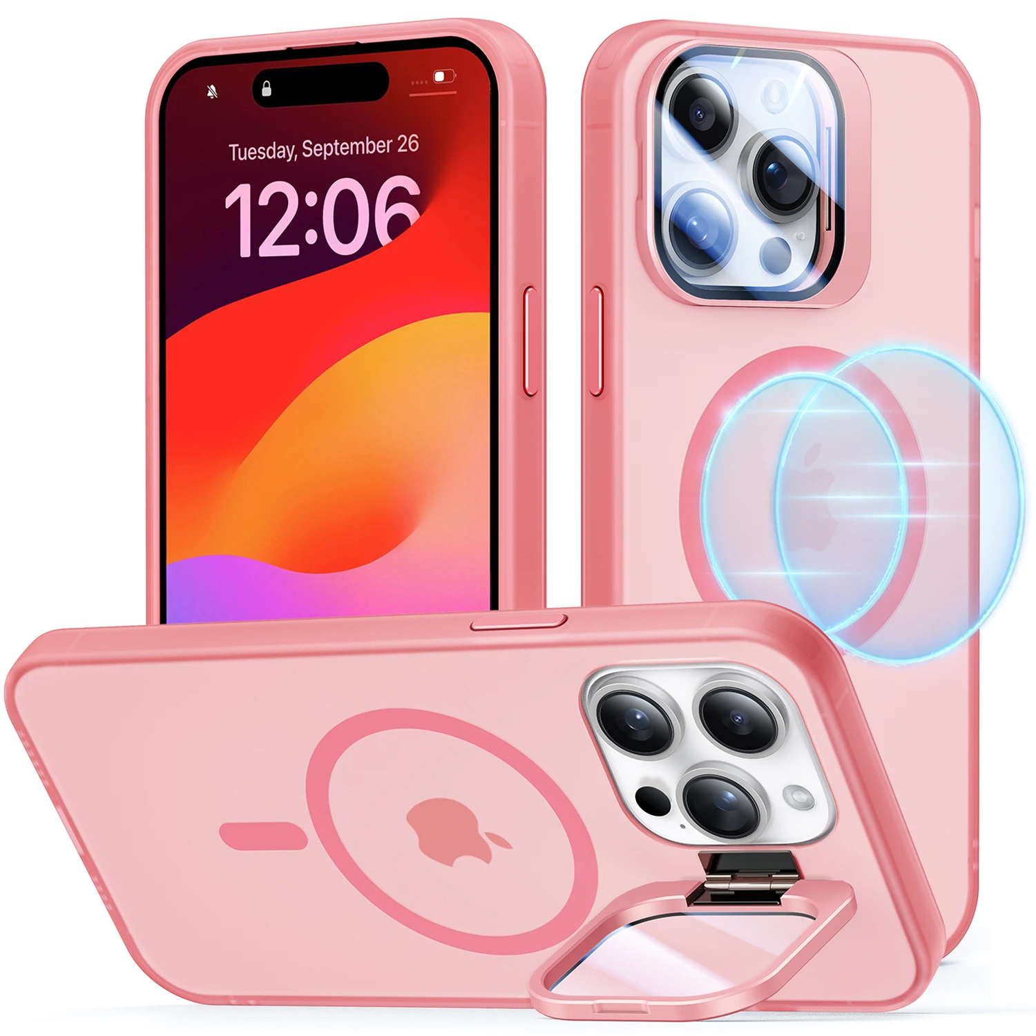 

Магнитный матовый полупрозрачный чехол для телефона iPhone 15 серии 14, защитная пленка для объектива камеры, чехол для телефона, совместимый с MagSafe