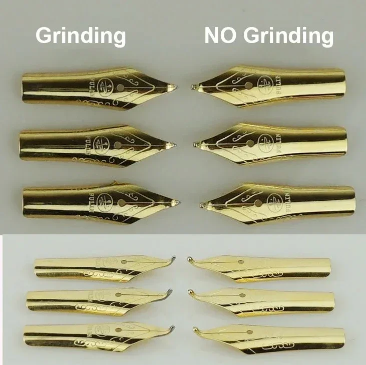Hot Hand-made Grinding Long Knife Nib No.5 No.6 Fountain Pen Silver/Gold Nib Long/Short Iridium Tip Pen Accessories