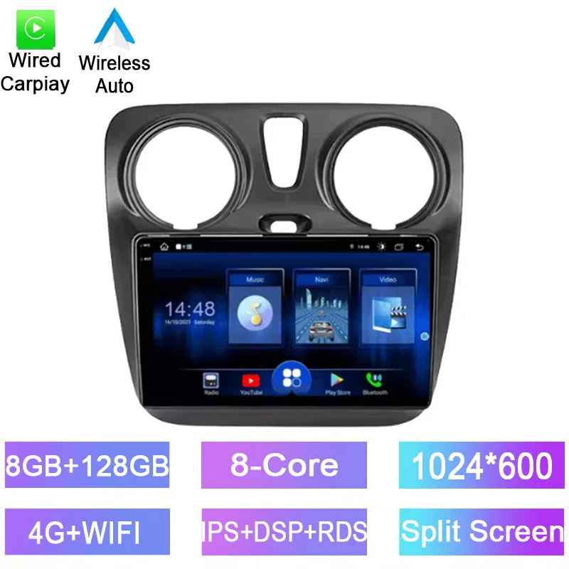 

Android car radio For Renault Dokker/Lodgy Dacia 2012-2020 stereo screen Carplay Android Auto Bluetooth GPS Navigation FM radio