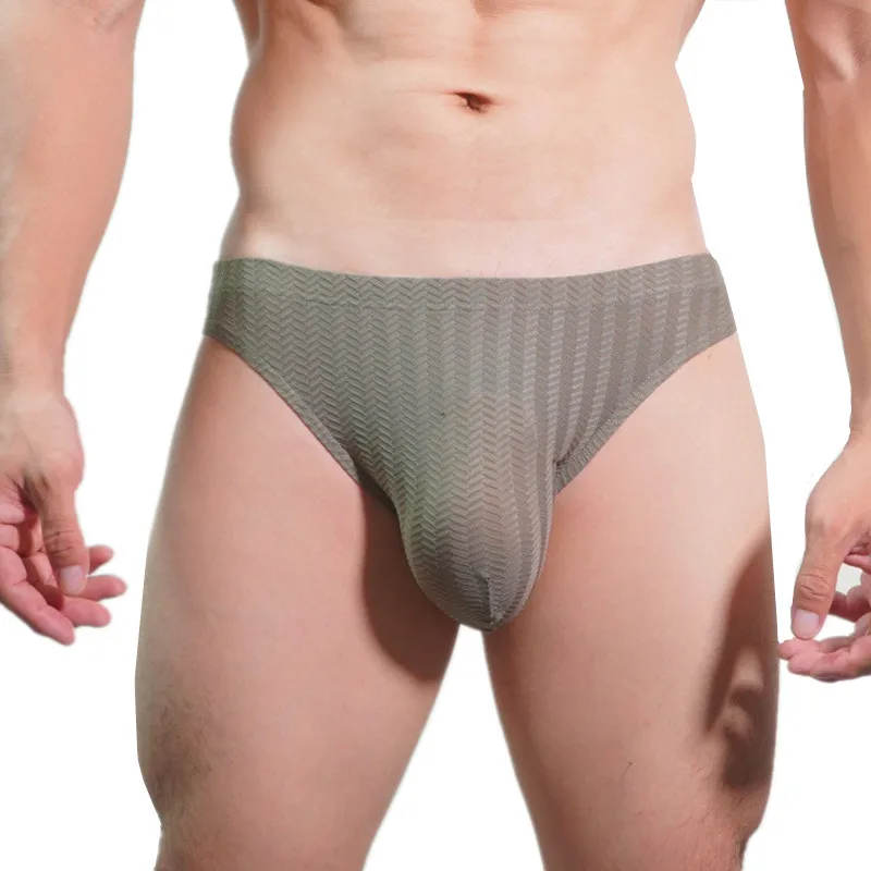 

Mens Briefs Shorts Mesh Underwear Cueca Solid Lace Panites Man Breathable Low Waist U Convex Pouch Underpant Ropa Interior Homme