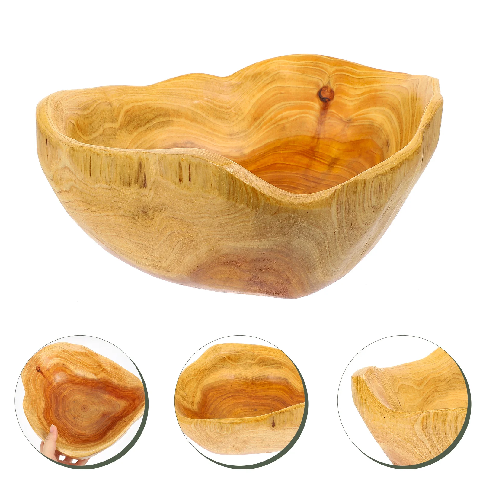 

Solid Wood Fruit Tray for Bread and Snacks Storage Decorative Serving Plate Fine Craftsmanship Smooth Rim Home Kitchen Utensil