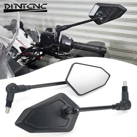 For PCX NMAX Z900 MT07 GSXS1000 Foldable Rotating Adjustable Left Right Mirrors E9 Motorcycle Scooter Universal Rearview Mirror