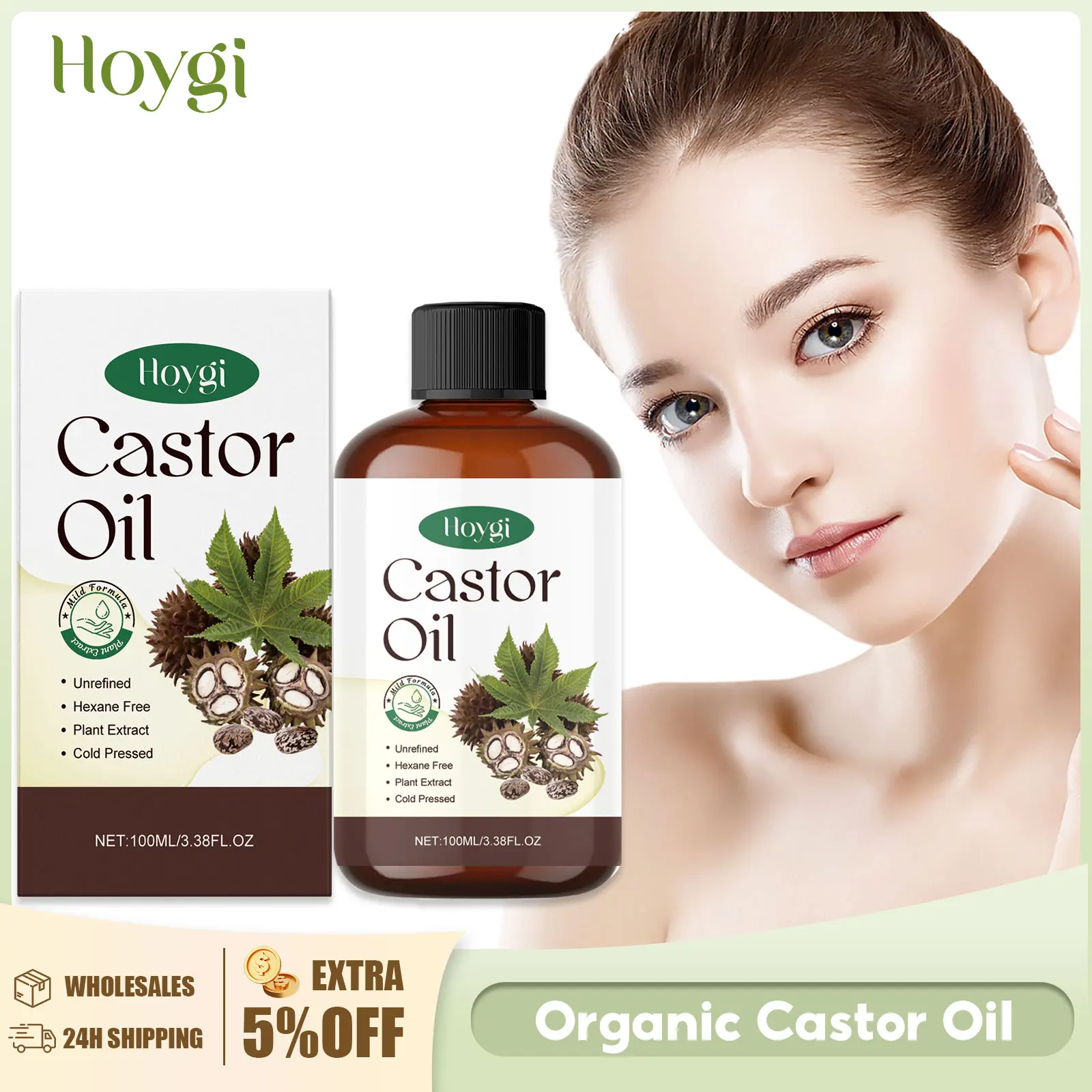 

Castor Oil for Hair Eyelashes Skin Care Repair Split Ends Damaged Hair Promote Eyebrows Growth Strengthen Skin Battier Body Care