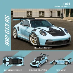 タイムマイクロペインティング合金モデルカー,1:64 992 gt3 rs,ギフトコレクションと展示