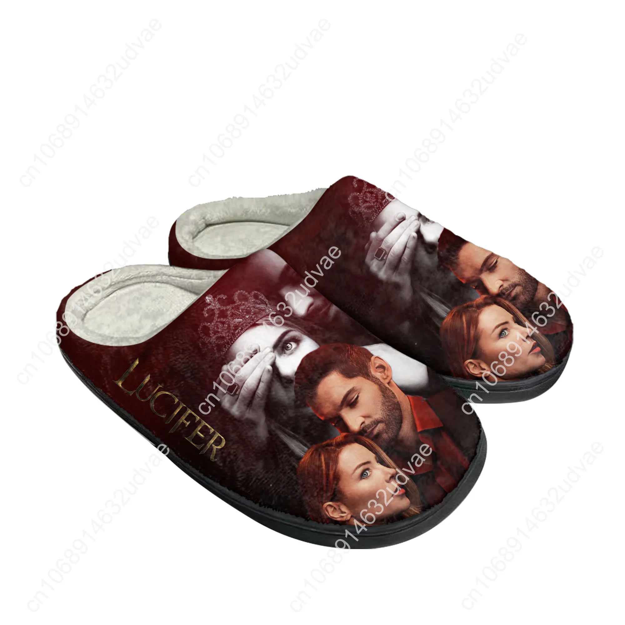 Lucifer Home Cotton Slippers Mens Womens Tom Ellis Plush Bedroom Casual Keep Warm Shoes Thermal Indoor Slipper Customized Shoe