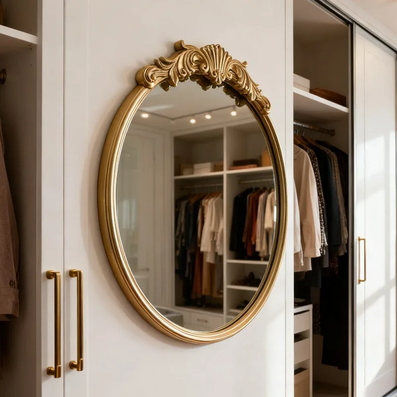 r*-Circular Dressing Table Mirror Modern Makeup Aesthetic Decoration Small Items Girls Spiegel Wand Living Room
