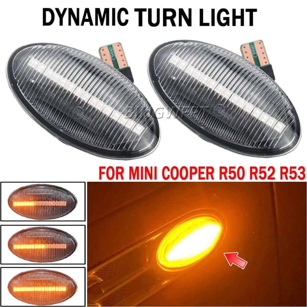 2 قطعة LED الديناميكي الجانب ماركر ضوء متتابعة بدوره مصباح إشارة لسيارات BMW ميني كوبر R50 R52 R53 2002-2008