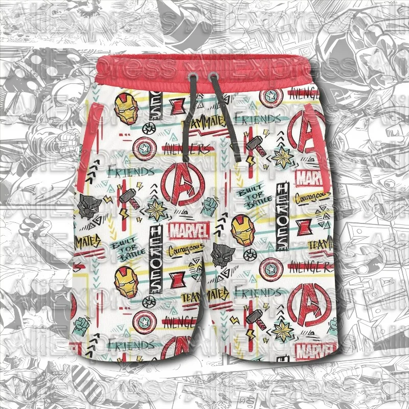 

2025 Summer Miniso Superhero Hulk Cartoon Children's Shorts Marvel Spider Man Boys' Shorts Boys' Summer Shorts Quick Drying