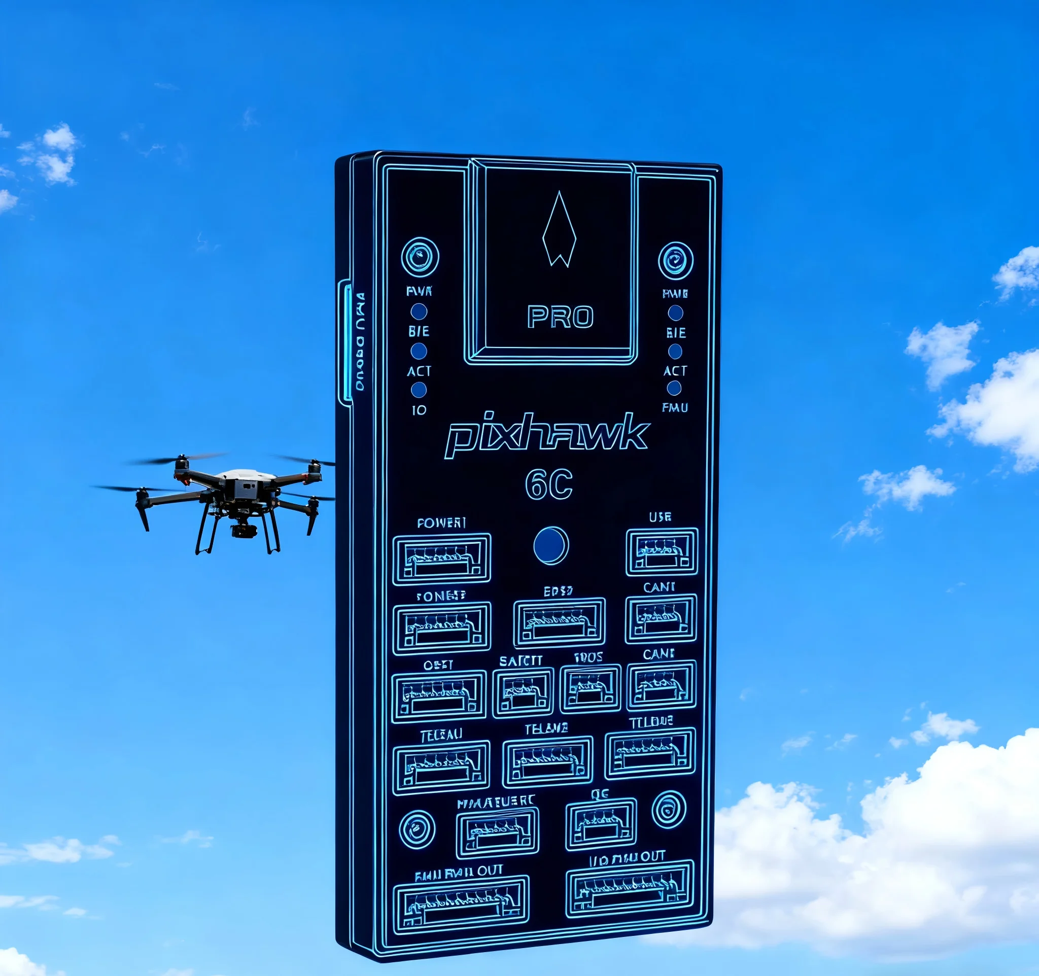 

PIXHAWK 6C PRO FMUV6C Ardupilot PX4 32-битный контроллер полета Автопилот со встроенным зуммером безопасности 4G SD I2C RGB LED M8N GPS