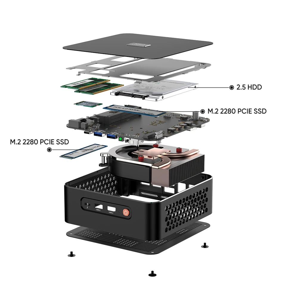 Topton Mini PC AMD Rzyen 9 8945HS 7940HS R5 8645HS DDR5 2x2.5G LAN