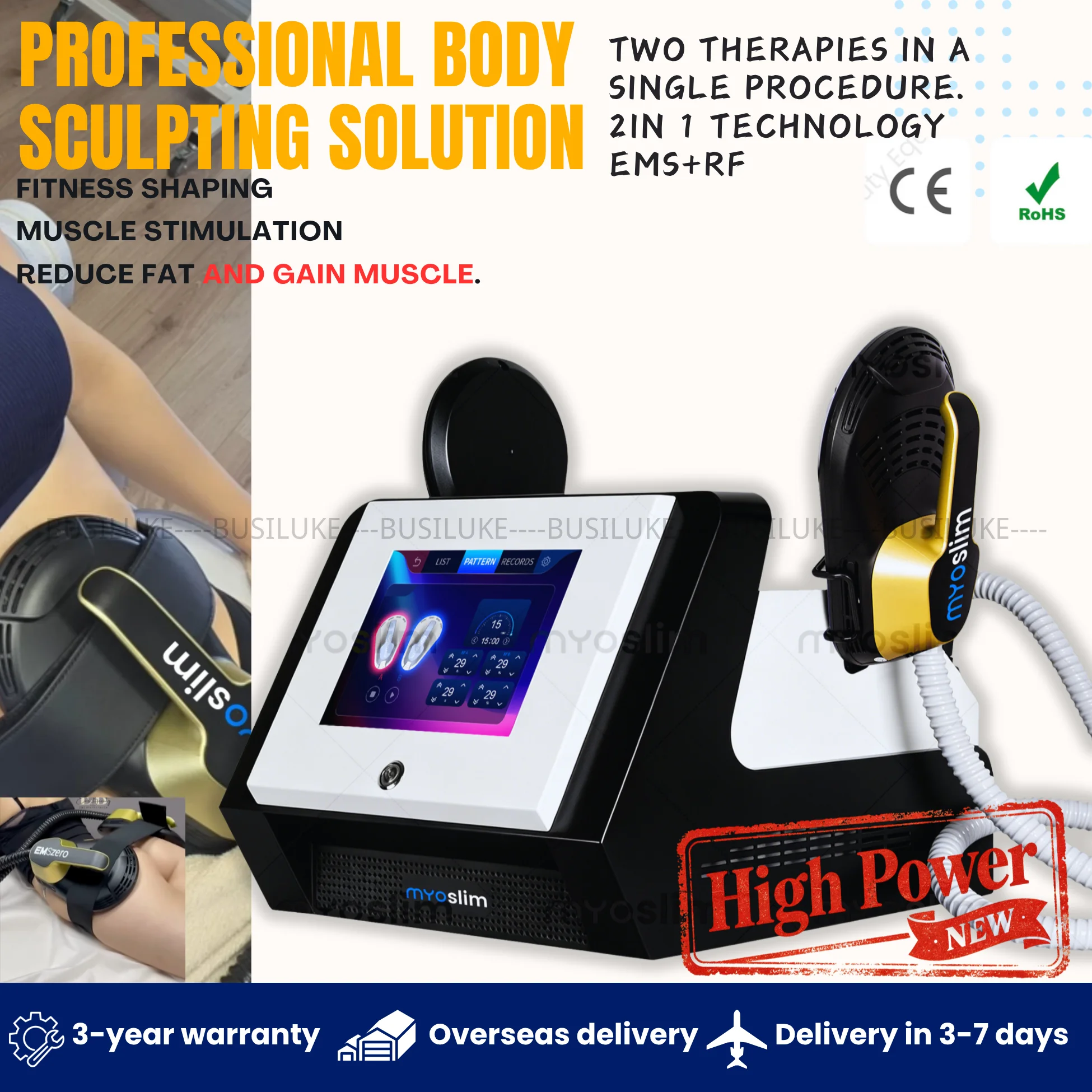 Professional 6800W Neo 16Tesa HIEMT EMS Body Sculpting Machine Muscle Stimulator Fat Burning Slimming Device