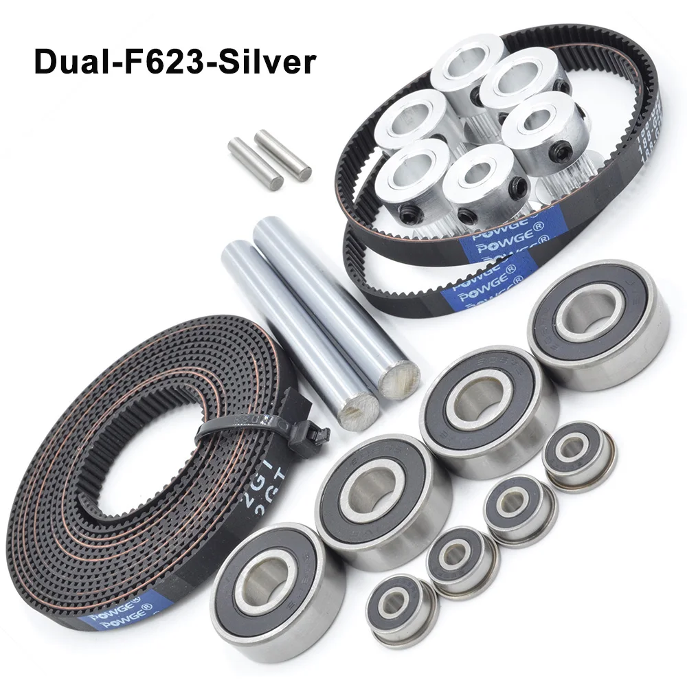 POWGE kit de movimiento de rodamiento de eje de polea de correa de distribución kevinakasam GT 2GT para impresora 3D Driven Z Ender 3/Pro/V2 Pro
