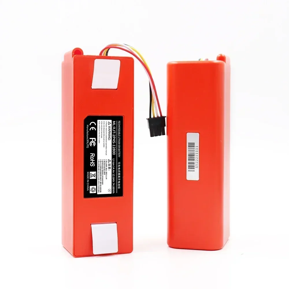 BRR-2P4S-5200S 14.4V 12800mAh Robotic Vacuum Cleaner Replacement Battery For Xiaomi Roborock S55 S60 S65 S50 S51 S5 MAX S6 Parts