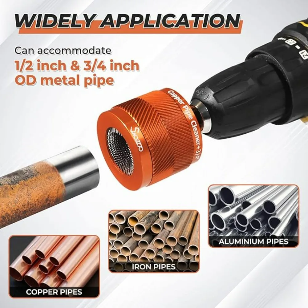 15/22mm Electric Drill Pipe Cleaner Copper Pipe Cleaning Replacement Brush Rust Removal Cleaning Brush Tool Drill Accessories